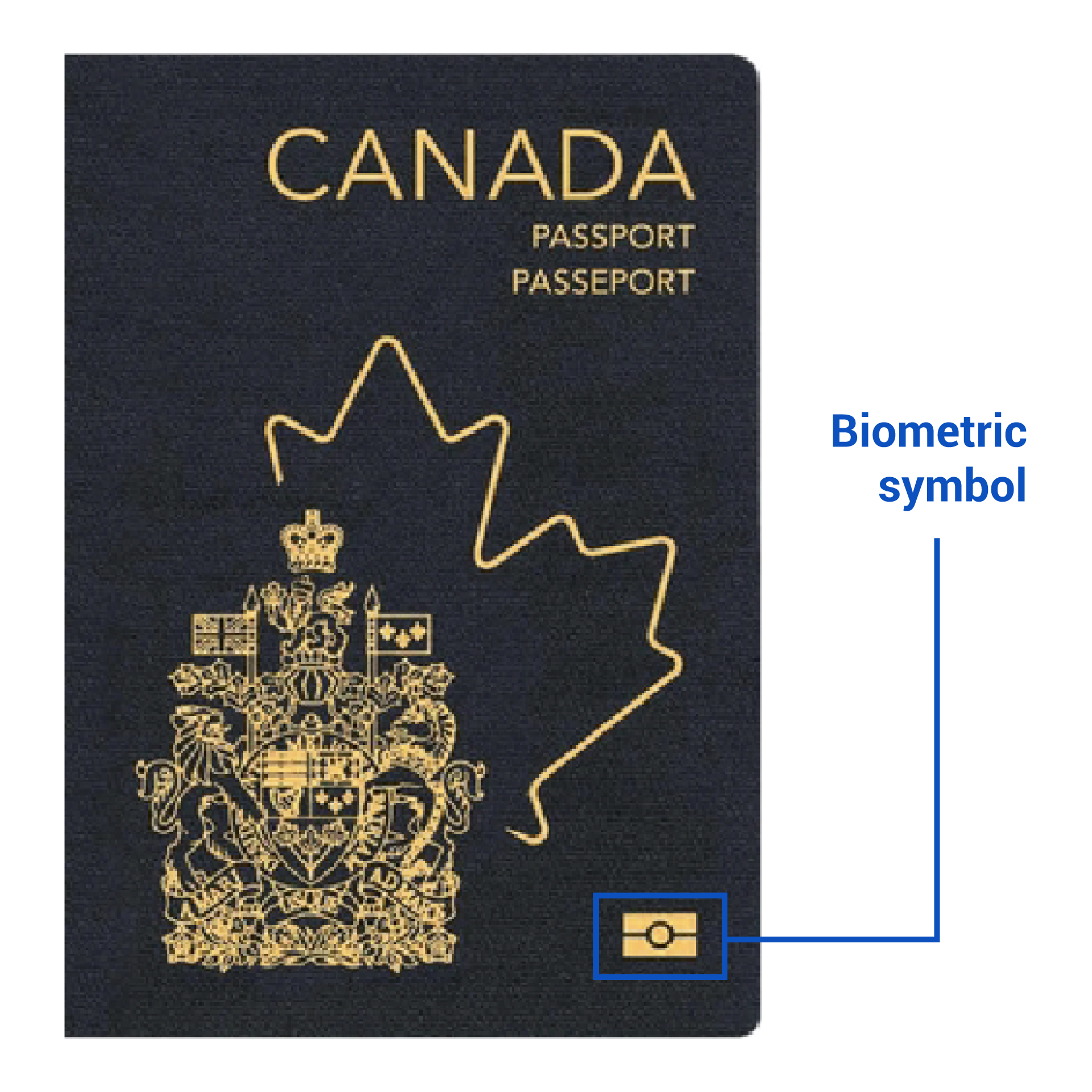 Passport biometric symbol